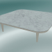 3D modeli Sehpa sineği (SC11, 120x120 N 32cm, honlanmış Bianco Carrara mermer tablalı beyaz yağlı meşe tabanı) - önizleme