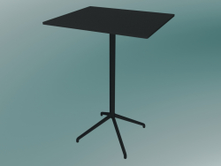 कैफे टेबल स्टिल (65x75 सेमी, एच 105 सेमी, ब्लैक)