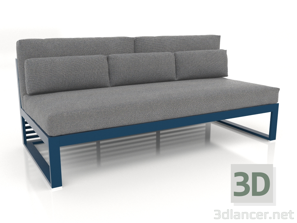 modèle 3D Canapé modulable, section 4, dossier haut (Gris bleu) - preview