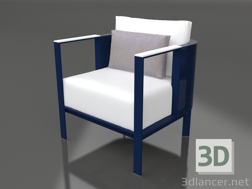 3d model Club chair (Night blue) - preview
