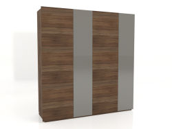 अलमारी, अखरोट लिबास एफ फिनिश, ग्रे चमकदार लाह (220x60.8x230 सेमी)