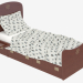 3d модель Ліжко дитяче з тумбочки біля поличкою – превью