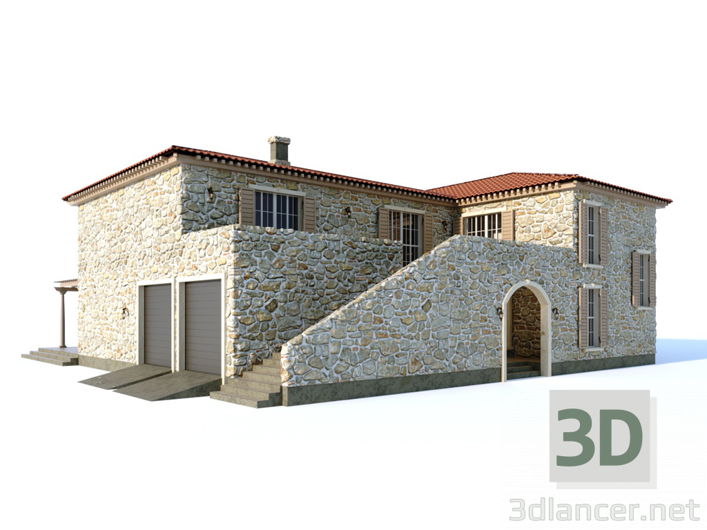 3d Mediterranean style villa model buy - render