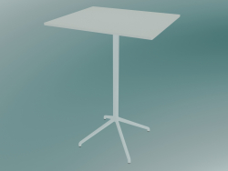कैफे टेबल स्टिल (65x75 सेमी, एच 105 सेमी, सफेद)
