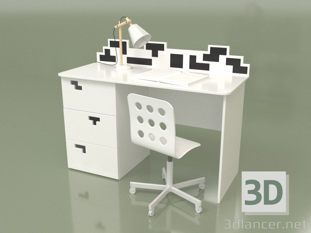 3D Modell Schreibtisch Tetris links - Vorschau