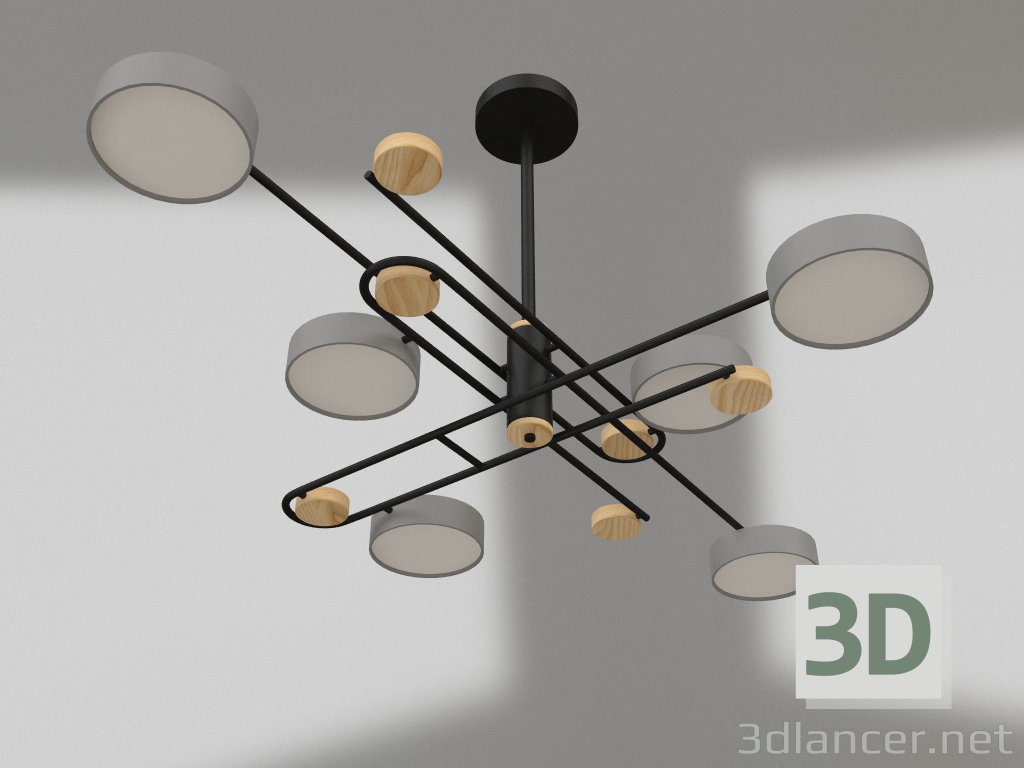 modello 3D Lampadario Rapis grigio (07648-6.16) - anteprima