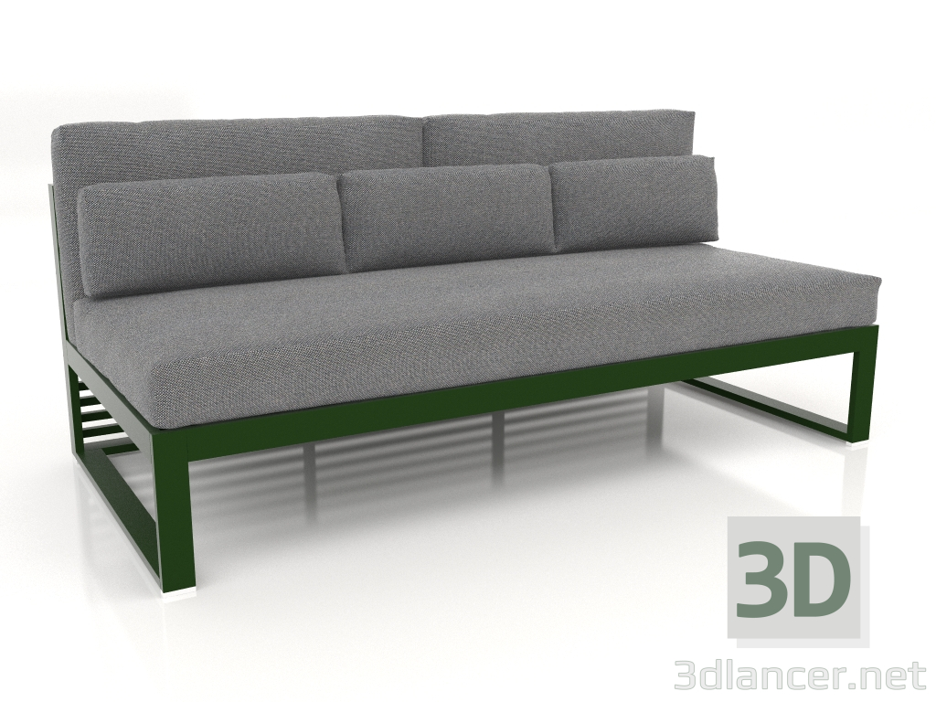 3d model Modular sofa, section 4, high back (Bottle green) - preview