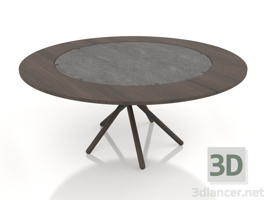 3D modeli Yemek masası Hector 120 (Ekstra Yapraklar Koyu 120 - 170) - önizleme