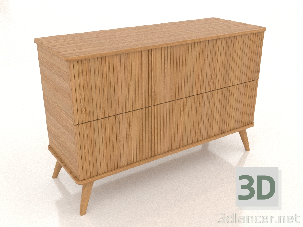 3d model Chest of drawers 3 1200x400x800 mm (natural oak) - preview