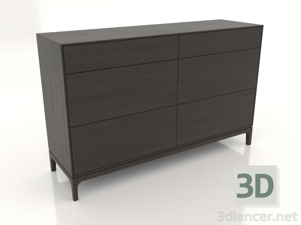 3d model Chest of drawers FARGO 1500x450x950 mm (wenge oak) - preview 3d model Chest of drawers FARGO 1500x450x950 mm (wenge oak) - preview