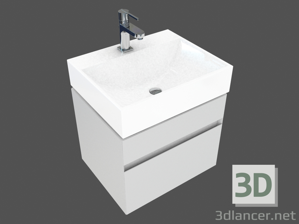 3D Modell Waschbecken mit Schrank Quattro (89353) - Vorschau