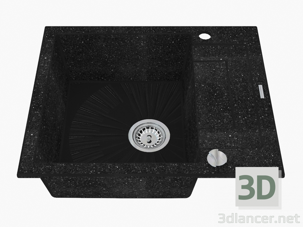 3d model Sink, 1 bowl with draining board - graphite Rapido (ZQK 211A) - preview