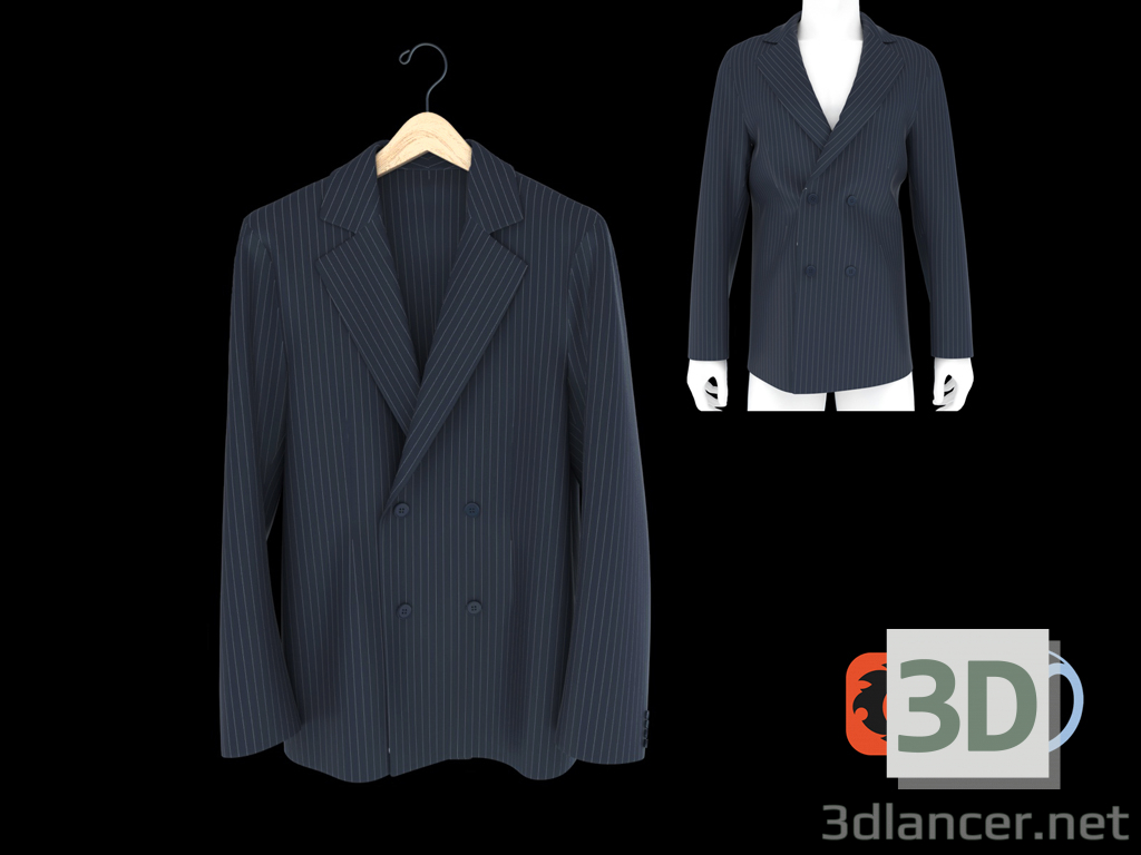 3D Erkek klasik ceket modeli satın - render