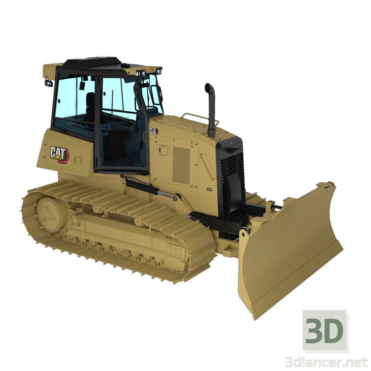 3D Buldozer Caterpillar LGP D4 modeli satın - render