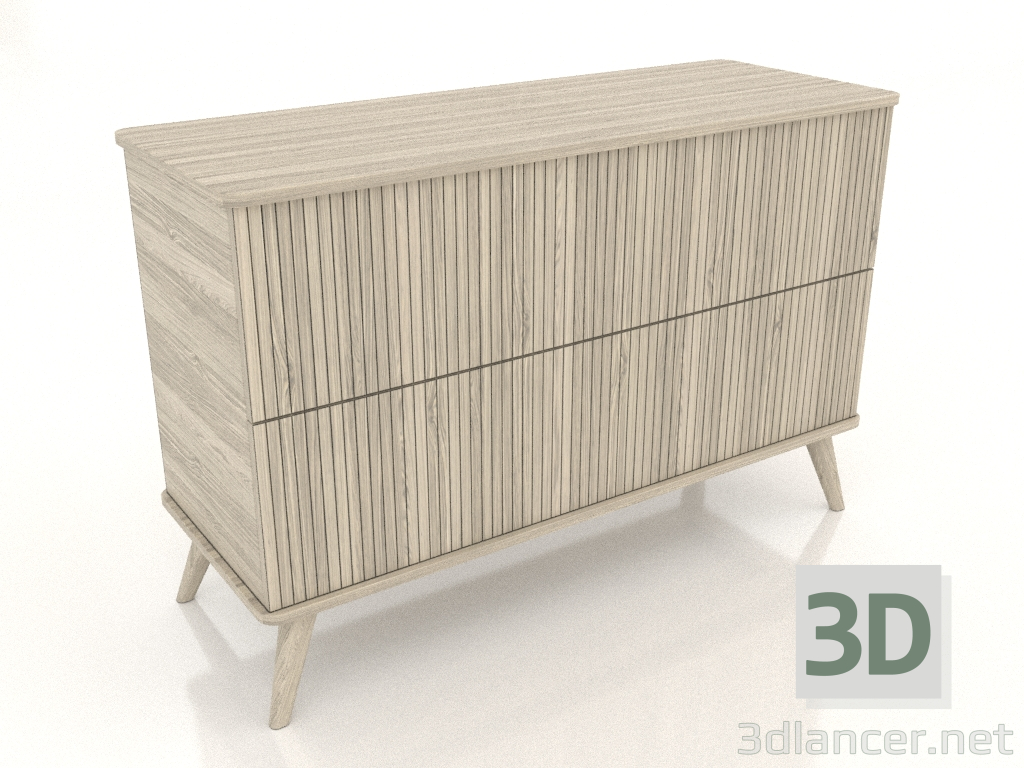 3d model Chest of drawers 3 1200x400x800 mm (lightened oak) - preview