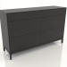 3d model Chest of drawers FARGO 1500x450x950 mm (black oak) - preview