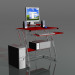 3d model computer desk - preview
