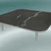 modello 3D Tavolino Fly (SC11, 120x120 N 32cm, base in rovere oliato bianco con piano in marmo Pietra di Fossen - anteprima