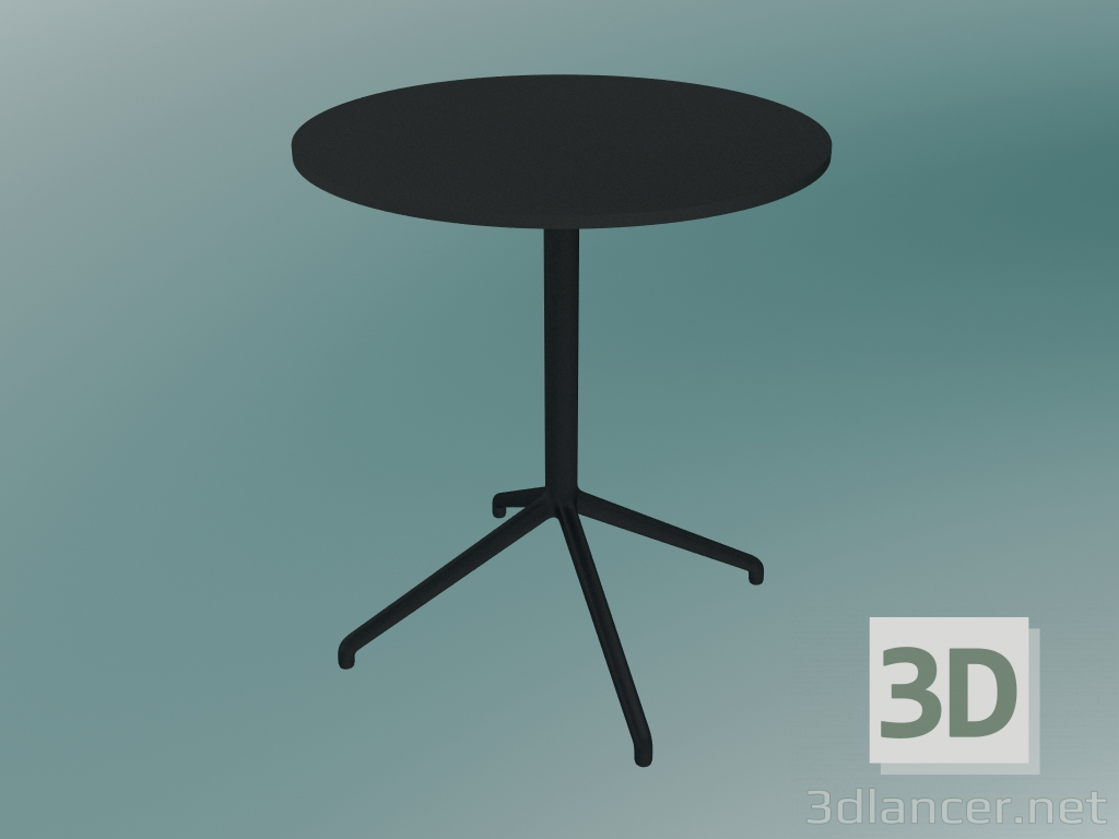 3D modeli Kafe masası Hareketsiz (Ø65, Y 73 cm, Siyah) - önizleme