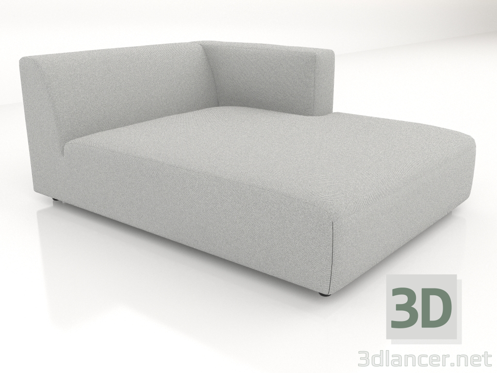 modello 3D Chaise longue (L) 103x165 con bracciolo a destra - anteprima