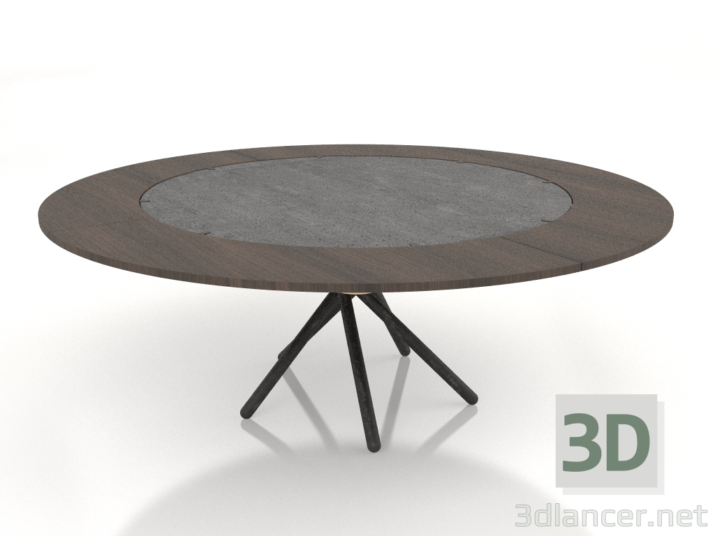 modèle 3D Table à manger Hector 140 (Extra Leaves Dark 140 - 200) - preview