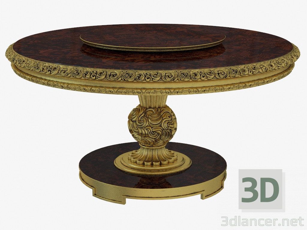 3D Modell Esstisch rund im klassischen Stil 405 - Vorschau