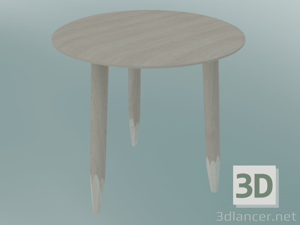 3D Modell Deko-Tisch Huf (SW1, Ø50cm, H 50cm, Weißeiche geölt) - Vorschau