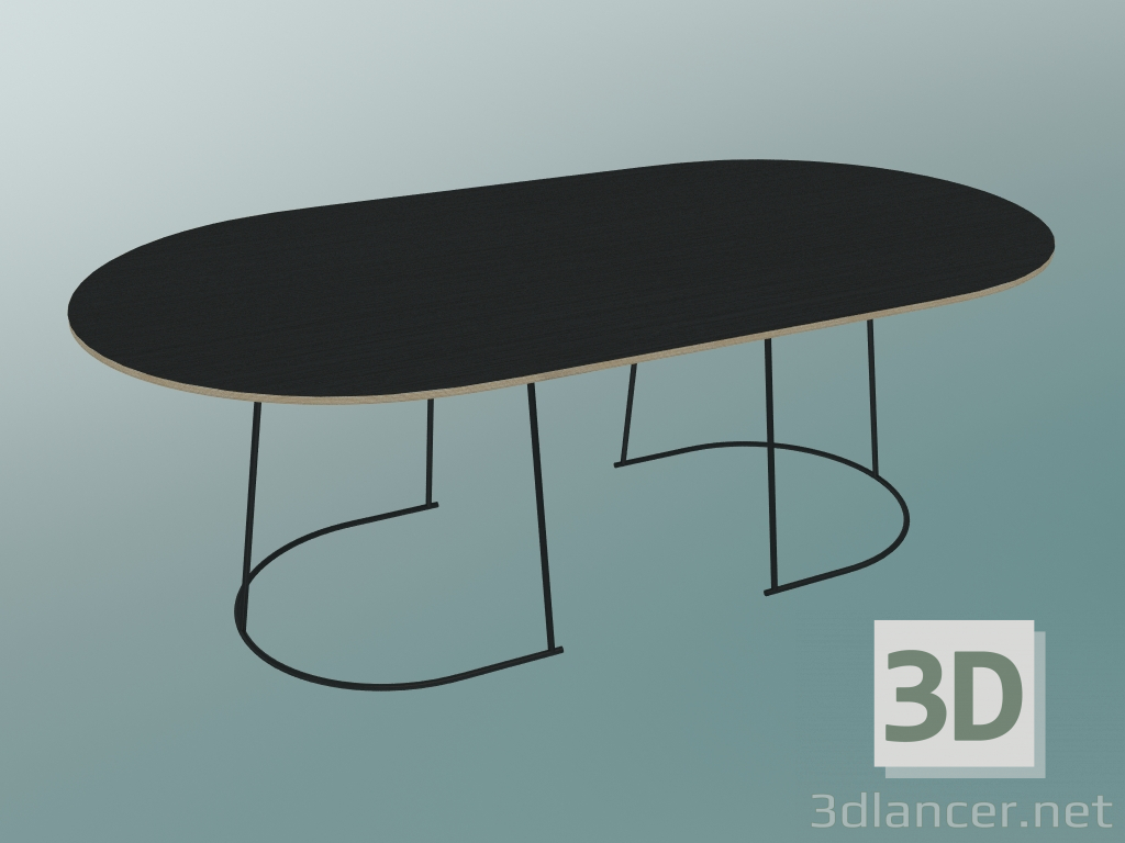 3 डी मॉडल कॉफी टेबल हवादार (बड़ा, काला) - पूर्वावलोकन