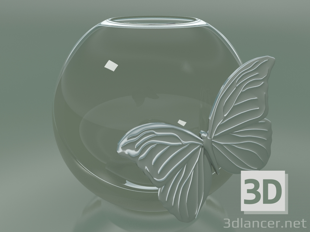 modello 3D Vaso Illusion Butterfly (H 22cm, D 25cm) - anteprima