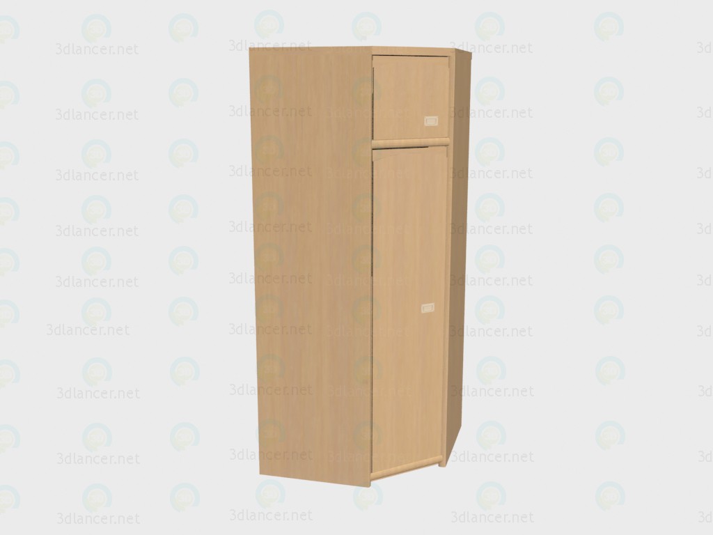 3D Modell Eck-Kleiderschrank - Vorschau