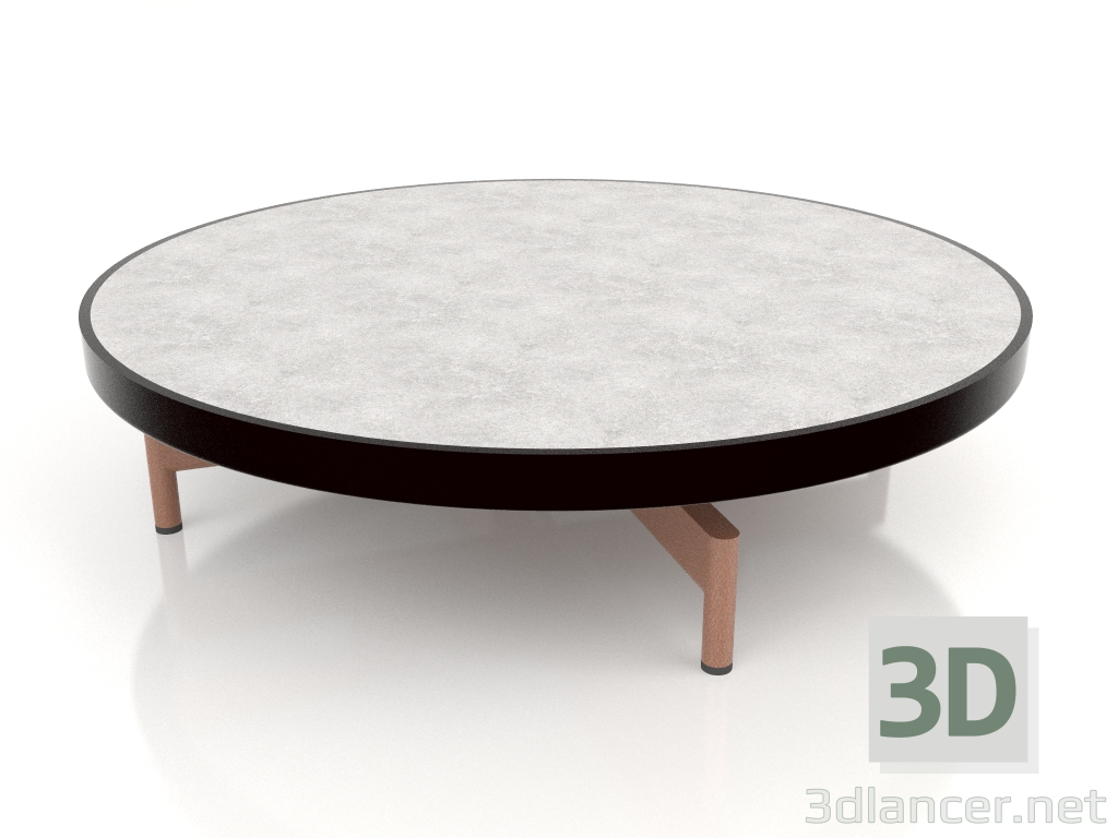 modello 3D Tavolino rotondo Ø90x22 (Nero, DEKTON Kreta) - anteprima