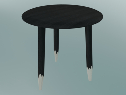 Table décorative Hoof (SW1, Ø50cm, H 50cm, Chêne huilé noir)