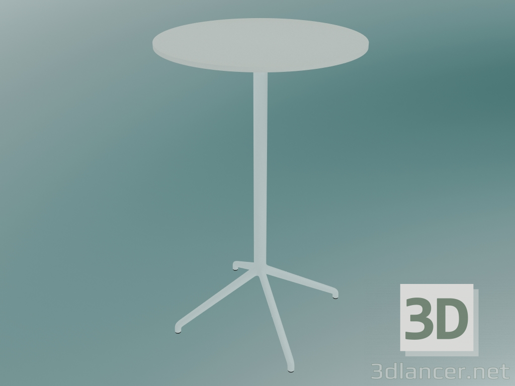 modello 3D Cafe table Still (Ø65, H 105 cm, Bianco) - anteprima