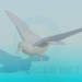 3D Modell Fliegende Taube - Vorschau