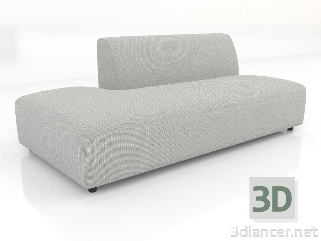 3D Modell Sofamodul 1-Sitzer (L) 120 nach links ausziehbar - Vorschau