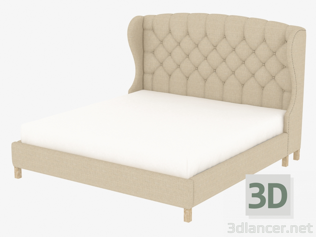 3d модель Двоспальне ліжко MEREDIAN WING KING SIZE BED WITH FRAME (5004K.A015) – превью