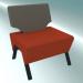 3d model Single bench with high back (12 wood) - preview