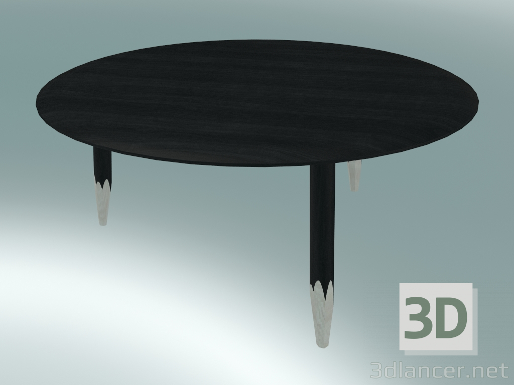 modèle 3D Table décorative Hoof (SW2, Ø90cm, H 40cm, Chêne huilé noir) - preview