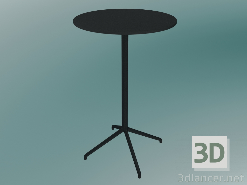 3D modeli Kafe masası Hareketsiz (Ø65, Y 105 cm, Siyah) - önizleme