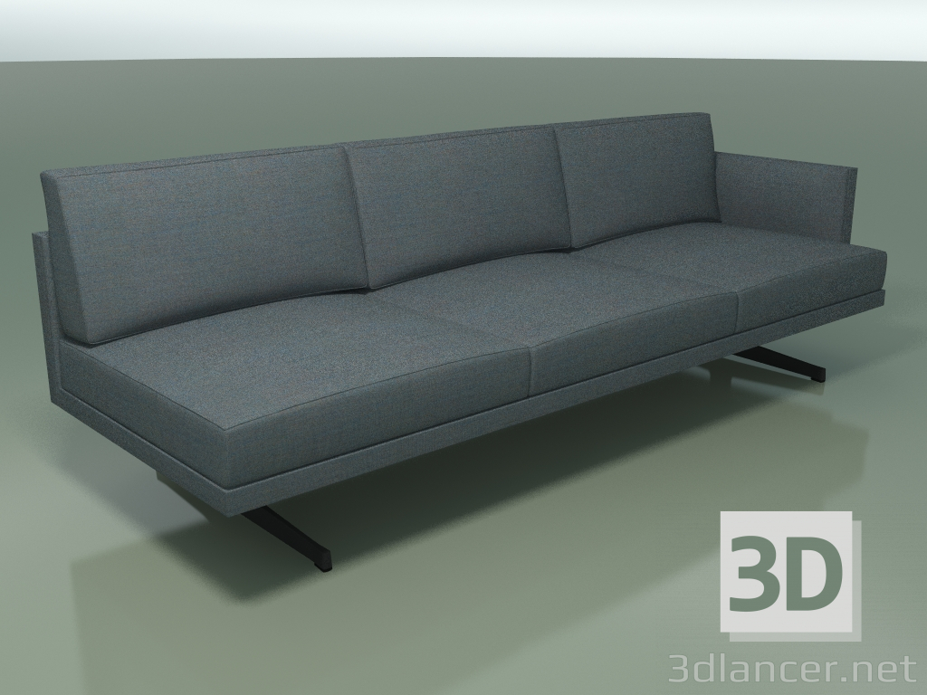 3d model End module 5249 (H-legs, left armrest, one-color upholstery) - preview