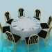 3d model Round table laid for 8 persons - preview