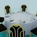 3d model Round table laid for 8 persons - preview