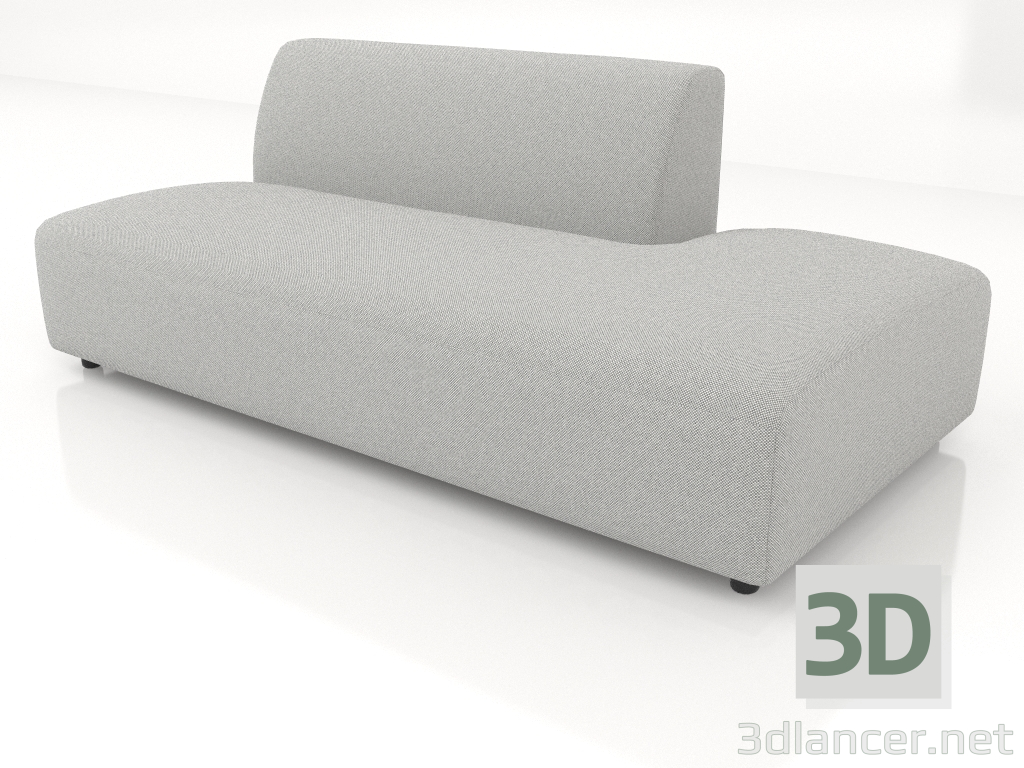 3d model Sofa module 1 seater (L) 120 extended to the right - preview