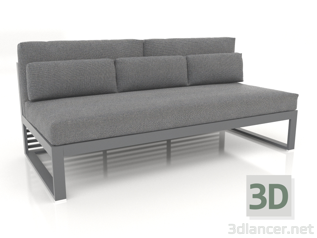 3d model Modular sofa, section 4, high back (Anthracite) - preview