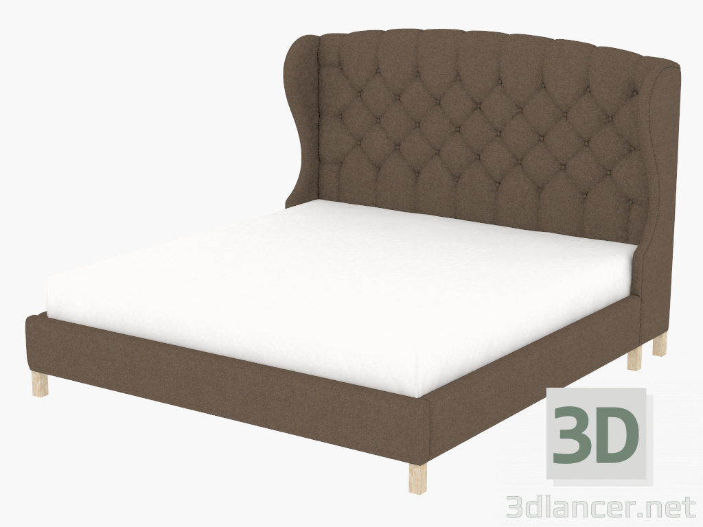 3d модель Двоспальне ліжко MEREDIAN WING KING SIZE BED WITH FRAME (5005K.A008) – превью