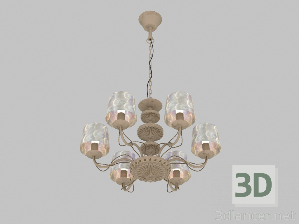 3D Modell Herzmuschel Kronleuchter (1302-6P) - Vorschau