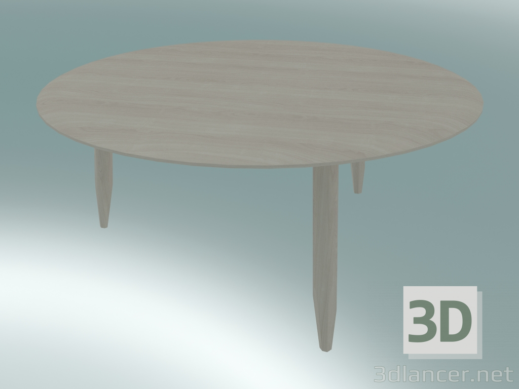 modello 3D Zoccolo decorativo da tavolo (SW2, Ø90cm, H 40cm, rovere oliato bianco) - anteprima