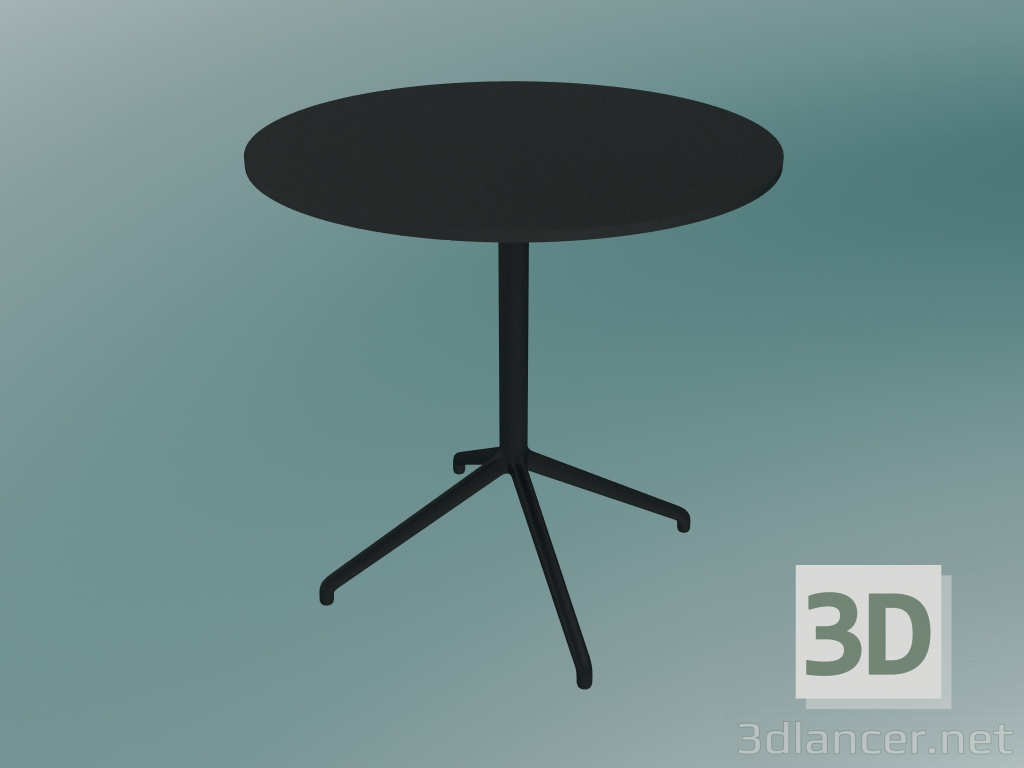 modello 3D Cafe table Still (Ø75, H 73 cm, Nero) - anteprima