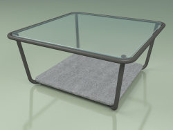 Coffee table 001 (Ribbed Glass, Metal Smoke, Luna Stone)