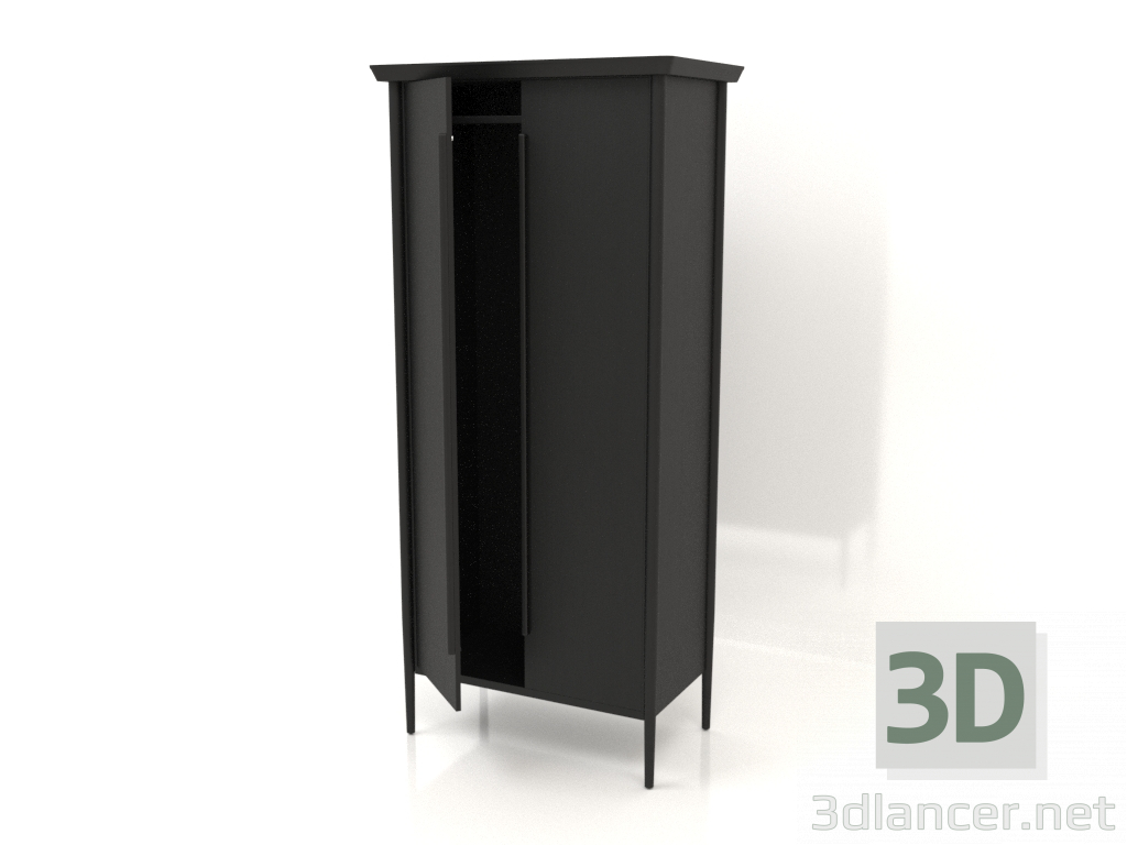 3d model Wardrobe MC 03 (semi-open) (914х565х2000, wood black) - preview